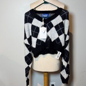Aelfric Eden Black and White Argyle Sweater